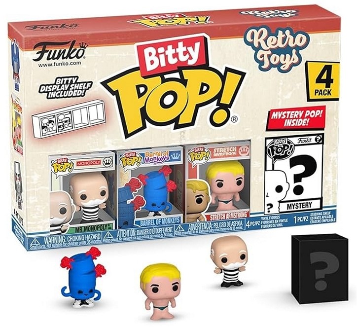 Bitty Pop! Retro Zabawki - Mr. Monopoly 4 Pack w Ekspozycji (12)