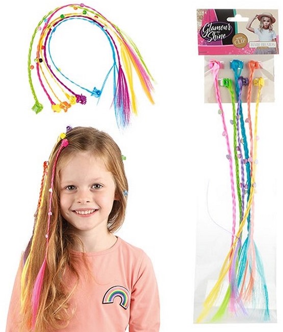 Glamour&Shine 6X Kosmyk Włosów Z Sercami Na Klipsie 10x41 cm