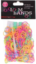 Zestaw Loom Bandów (600 Gumek, Narzędzie Hakowe + S-Clipy) 9,5 cm x 17 cm