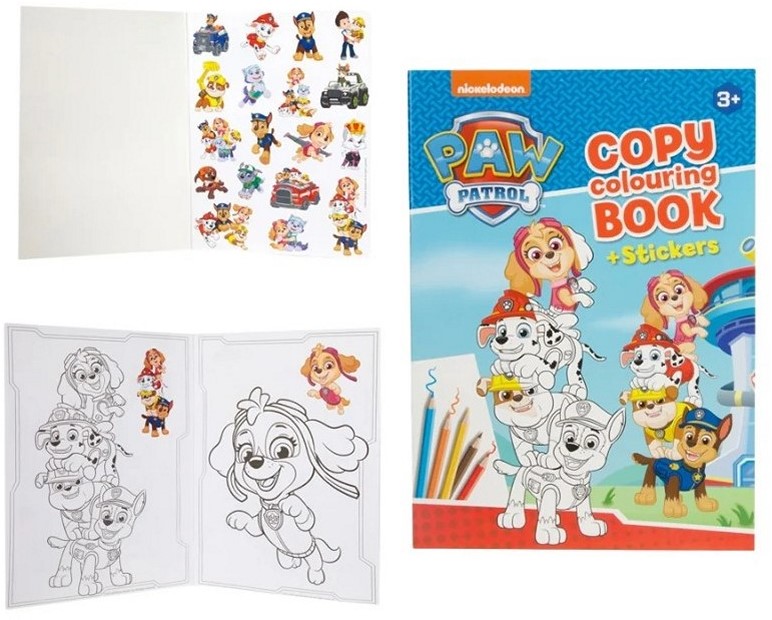 Paw Patrol Książka Kolorowanka + Naklejki 21 x 29,5 cm