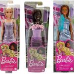 BARBIE DOLL WITH GLITTER DRESS 3 ASSORTED 10X32.5CM